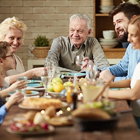 Affectionate family dining